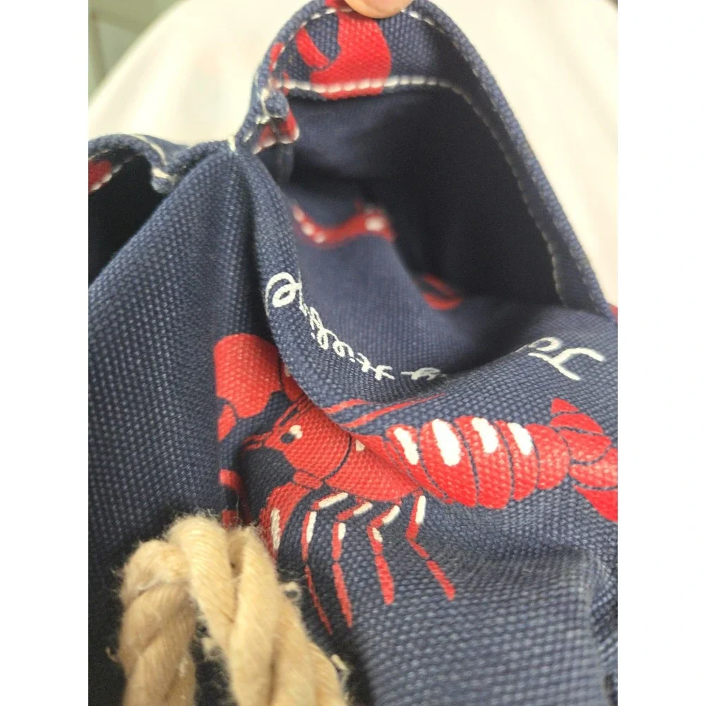 Tommy Hilfiger Lobster Print Canvas Backpack Nautical Coastal Bag